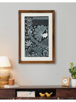 Fabindia - Black Jivani Warli Hand Painted Fabric Framed Wall Painting