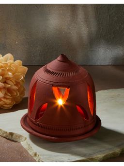 Fabindia - Brown Pm Vishwakarma Clay Candle Tea Light Holder