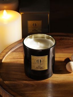 Pure Home + Living - Black Scented Wax Filled Candle Jar - Oud Exotique