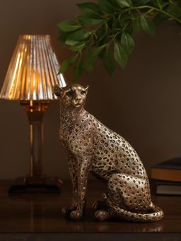 Pure Home + Living - Gold Polyresin Standing Leopard