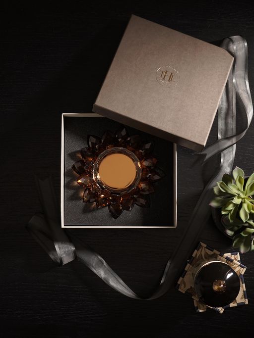 Pure Home + Living Brown Crystal Candle Holder