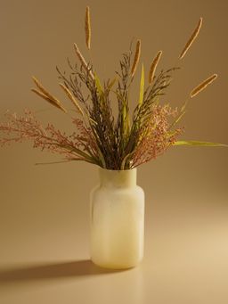 Pure Home + Living - Cream Bottleneck Glass Vase