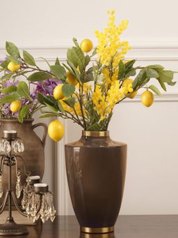 Pure Home + Living - Brown Bottleneck Ceramic Vase