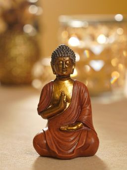 Pure Home + Living - Brown Antique Gold Polyresin Sitting Buddha