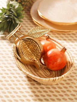 Pure Home + Living - Gold Metal Pomegranate Decor Accent