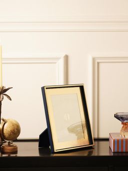 Pure Home + Living - Navy Blue Faux Leather Hammered Photo Frame