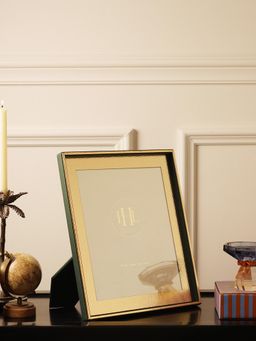 Pure Home + Living - Green Faux Leather Hammered Photo Frame