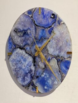 Homearte - Agate Round Wall Clock - Blue