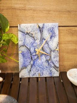 Homearte - Agate Square Wall Clock - Blue