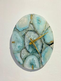Homearte - Agate Round Wall Clock - Turquoise