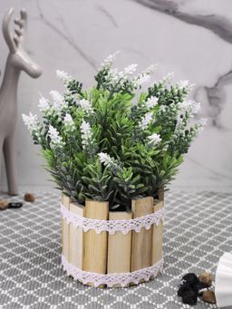Tayhaa - Beige Artificial Rosemary with Wood Sticks Pot