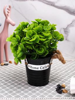 Tayhaa - Black Artificial Eucalyptus Plant with Rope Tied To Pot