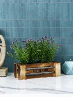 Tayhaa - Brown Artificial Plant Wooden Box