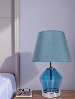Aarvi Decor - Blue Glass Table Lamp