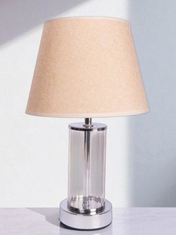 Aarvi Decor - Beige Chrome Glass Table Lamp