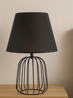 Aarvi Decor - Black Metal Cage Table Lamp