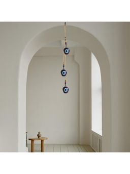 JASMEY HOMES - Evil Eye Hand- Painted Iron Hanging Bell - Blue