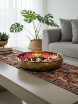 ExclusiveLane - Gold Shubh Jyoti Iron Decorative Urli Bowl