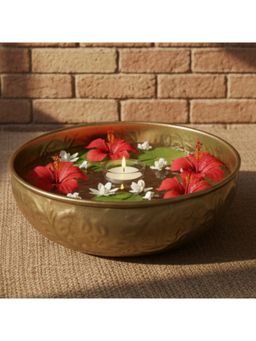 ExclusiveLane - Gold Swarna Kalash Iron Decorative Urli Bowl