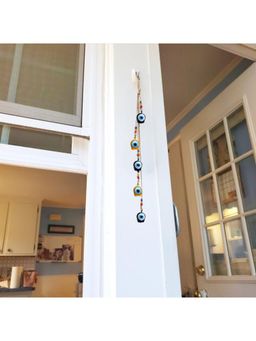 JASMEY HOMES - Multi-Color 5 Tara Evil Eye Cow Hand- Painted Iron Hanging Bell