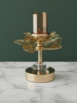 Aarvi Decor - Gold Floral Glow Candle Holder
