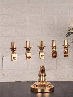 Aarvi Decor - Gold Opaluxe 5-Arm Candle Holder