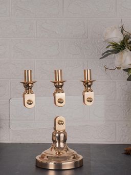 Aarvi Decor - Gold Opaluxe 3-Arm Candle Holder