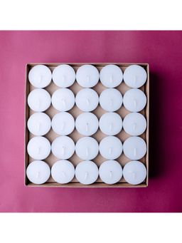 Samskara Home - White Wax Tealight Candles (Pack of 100)