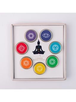 Samskara Home - Multi-Color 7-Chakra Tin Candles