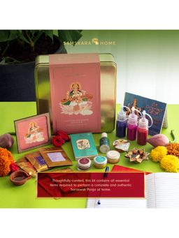 Samskara Home - Pink Saraswati Pooja Samagri Kit