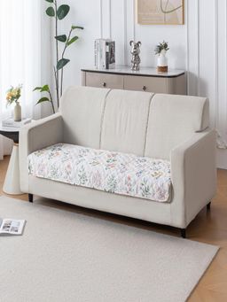 House of Quirk - Cream Anti-Slip Washable Couch Protector Quilted Sofa Cover