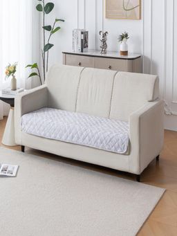 House of Quirk - Grey Anti-Slip Washable Couch Protector Quilted Sofa Cover