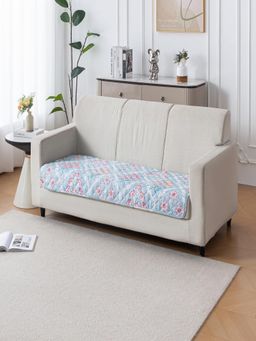 House of Quirk - Blue Anti-Slip Washable Couch Protector Quilted Sofa Cover