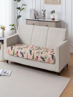 House of Quirk - Beige Anti-Slip Washable Couch Protector Quilted Sofa Cover