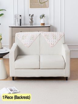 House of Quirk - Beige Washable Couch Protector Quilted Sofa Backrest Cover