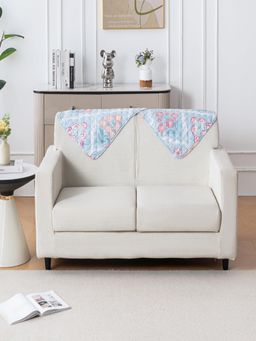 House of Quirk - Blue Washable Couch Protector Quilted Sofa Backrest Cover