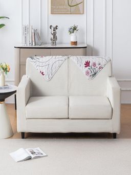 House of Quirk - Cream Washable Couch Protector Quilted Sofa Backrest Cover