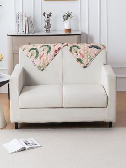 House of Quirk - Peach Washable Couch Protector Quilted Sofa Backrest Cover