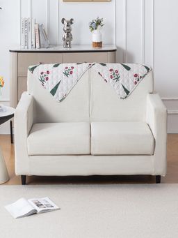 House of Quirk - White Washable Couch Protector Quilted Sofa Backrest Cover