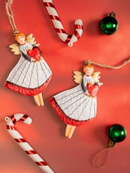 THE ZAPPY BOX - White Metal Fairy Decorative Hangings (Pack of 2 )