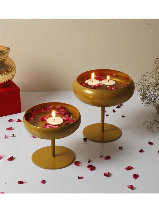Amaya Decors Gold Table Urlis (Pack of 2)