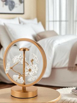 Aarvi Decor - Gold Crystal & Metal Decorative Floral Led Lamp