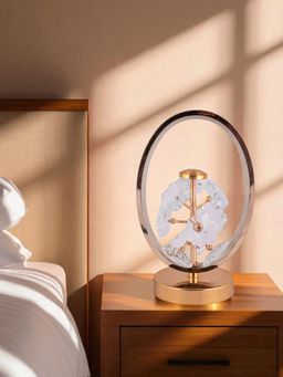 Aarvi Decor - Gold Crystal & Metal Decorative Floral Led Lamp