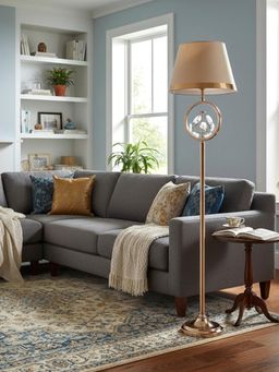 Aarvi Decor - Beige Crystal & Metal Decorative Bloom Floor Lamp