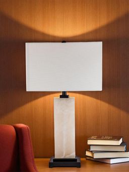 Aarvi Decor - White Onyx Decorative Column Table Lamp