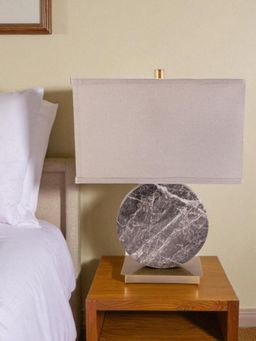 Aarvi Decor - Beige Marble Decorative Monarch Table Lamp