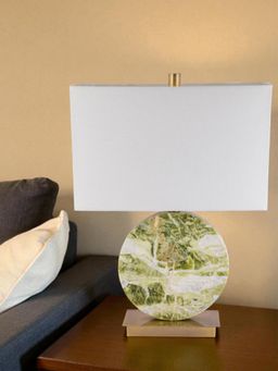 Aarvi Decor - Green Marble Decorative Monarch Table Lamp