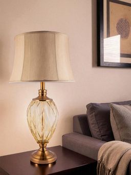 Aarvi Decor - Gold Glass Decorative Diamond Opulence Table Lamp