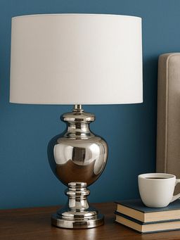 Aarvi Decor - Silver Glass Decorative Majestic Aurora Table Lamp