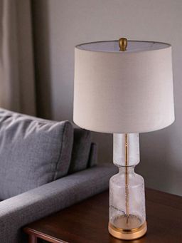 Aarvi Decor - Beige Glass Decorative Celeste Luxe Lamp